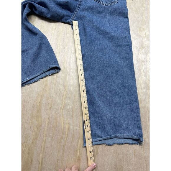 HDLTE Women Wide Leg Jeans High Waist Baggy Asymmetrical Waist Jeans Size Small - Picture 5 of 7